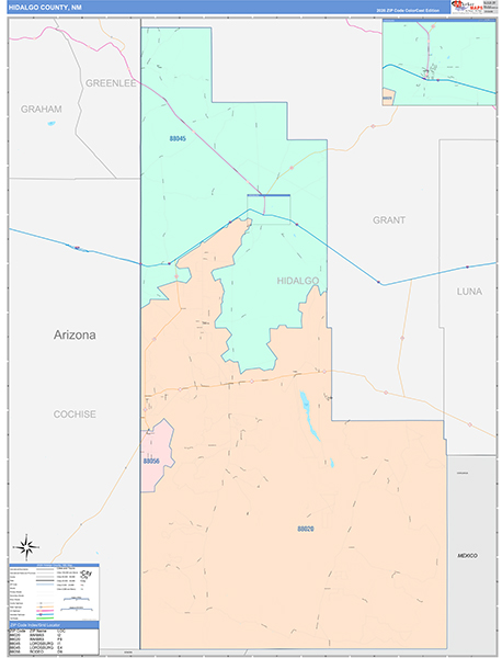 Hidalgo County, NM Zip Code Map