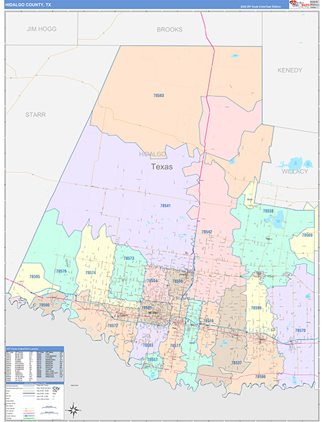 Hidalgo County, TX Zip Code Map