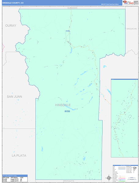 Hinsdale County, CO Zip Code Map