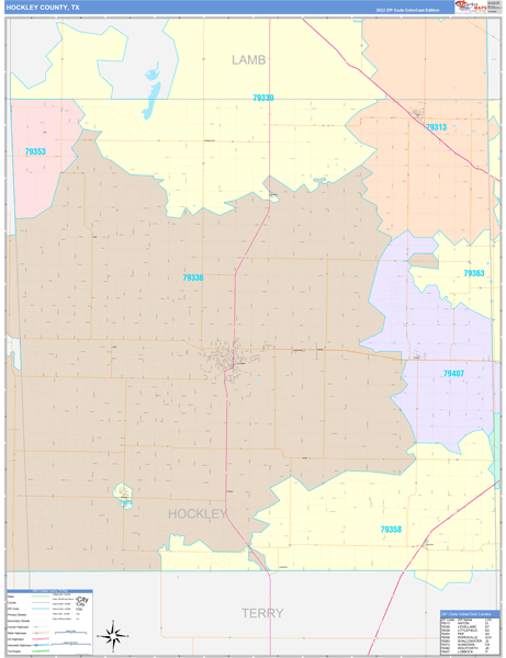 Hockley County, TX Zip Code Map