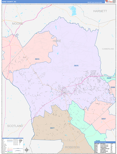 Hoke County, NC Zip Code Map
