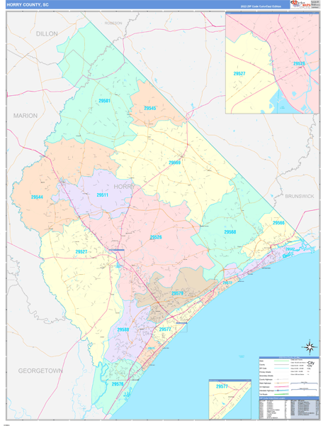 Horry County Digital Map Color Cast Style