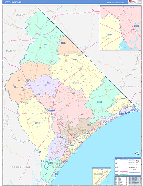 Horry County, SC Zip Code Map