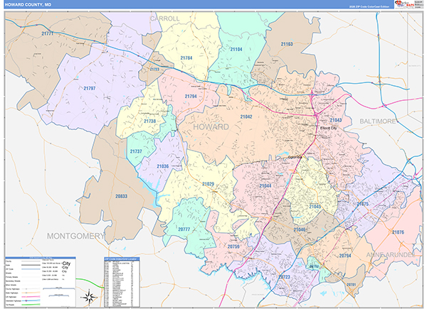 Howard County, MD Wall Map