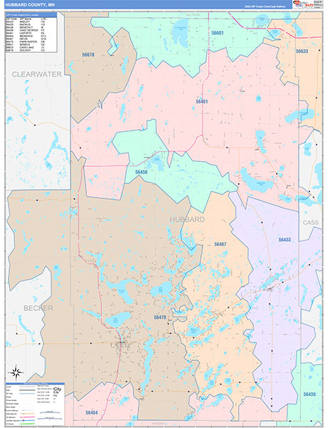 Hubbard County, MN Zip Code Map