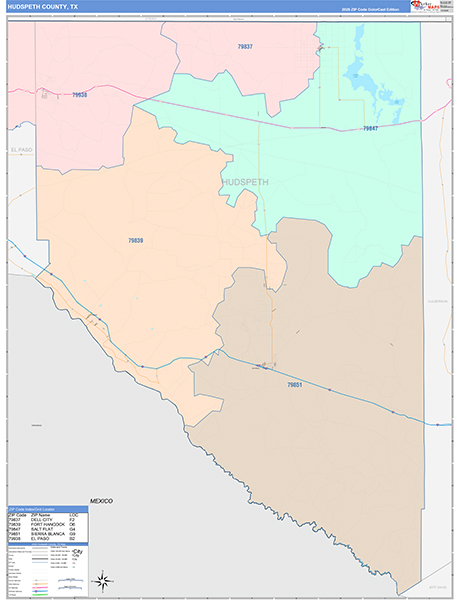Hudspeth County, TX Zip Code Map
