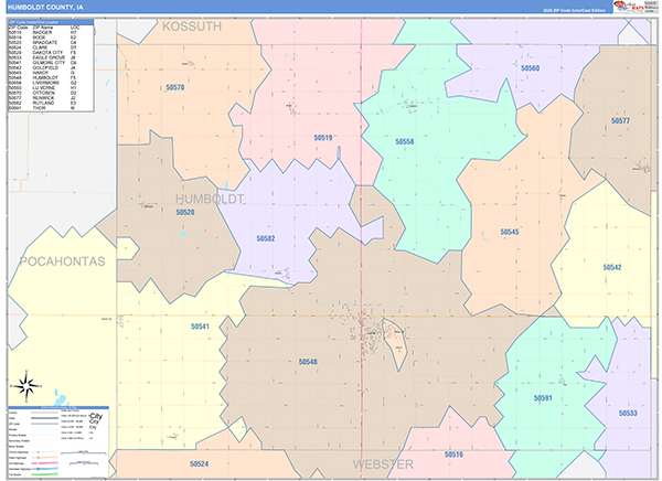 Humboldt County, IA Zip Code Map