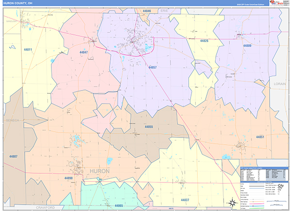 Huron County, OH Zip Code Map