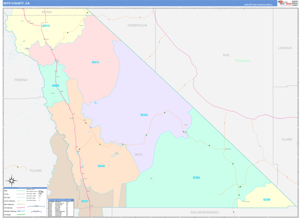 Inyo County Map Book Color Cast Style