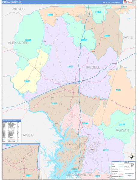 Iredell County, NC Zip Code Map