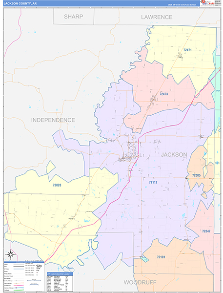 Jackson County, AR Zip Code Map