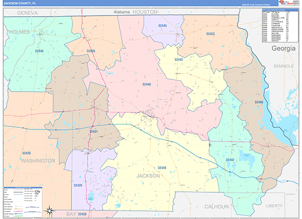 Jackson County, FL Wall Map