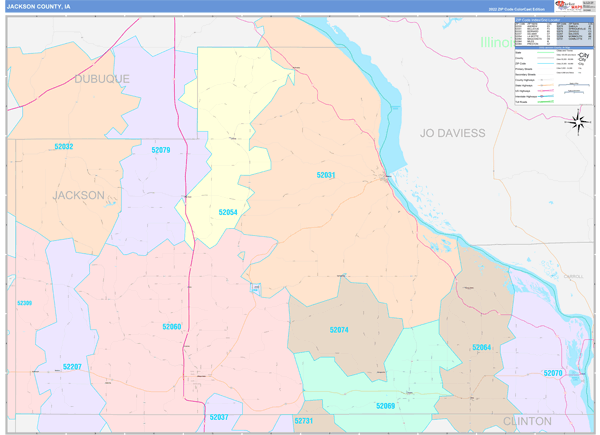 Jackson County, IA Zip Code Map