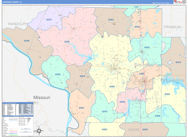 Jackson County, IL Zip Code Map
