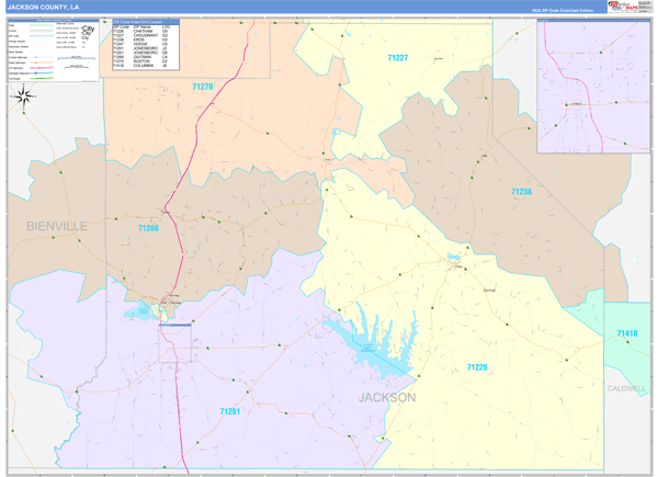 Jackson Parish (County), LA Wall Map