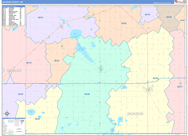 Jackson County, MN Zip Code Map