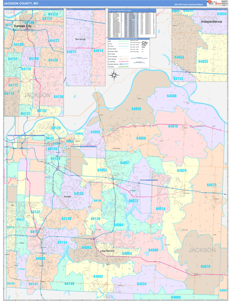 Jackson County, MO Zip Code Map