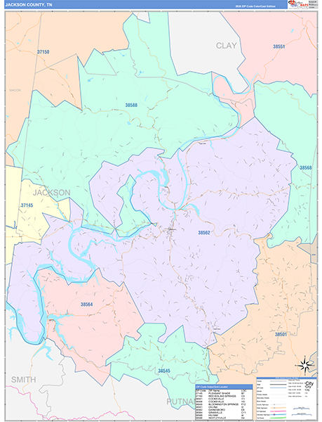 Jackson County, TN Zip Code Map