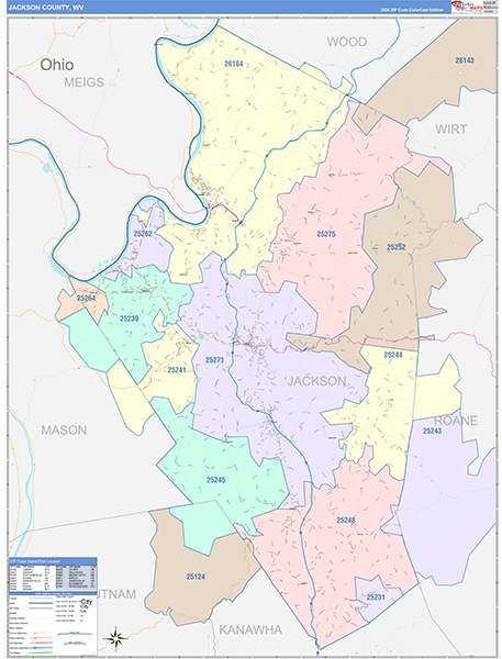 Jackson County, WV Zip Code Map