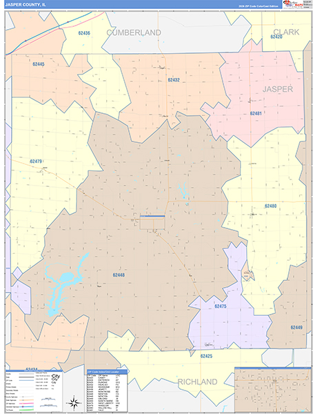 Jasper County, IL Zip Code Map