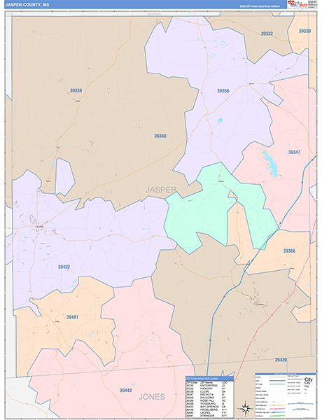 Jasper County, MS Zip Code Map