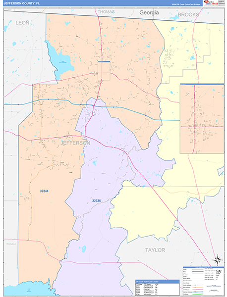 Jefferson County, FL Zip Code Map