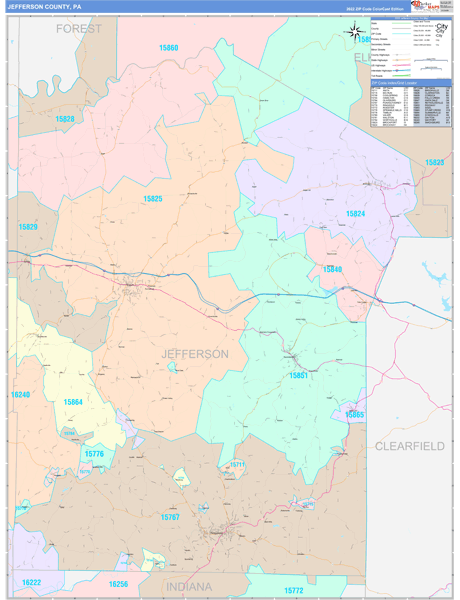 Jefferson County Digital Map Color Cast Style