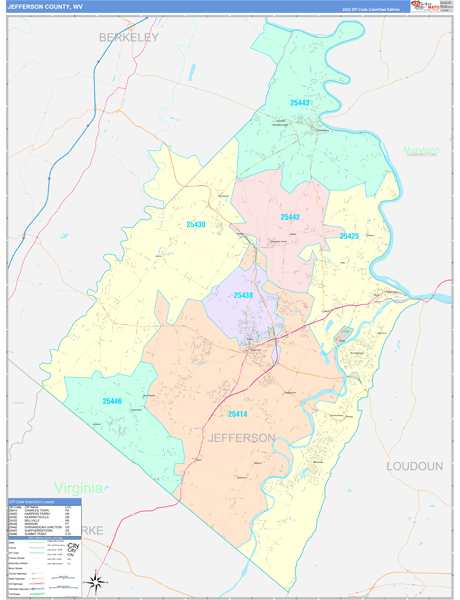 Jefferson County, WV Zip Code Map