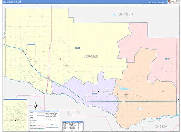 Jerome County, ID Zip Code Map