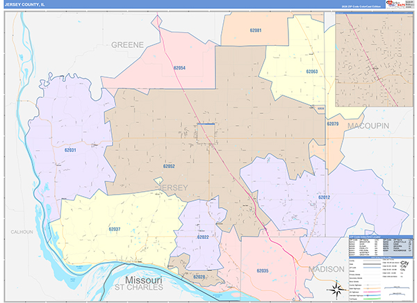 Jersey County, IL Zip Code Map