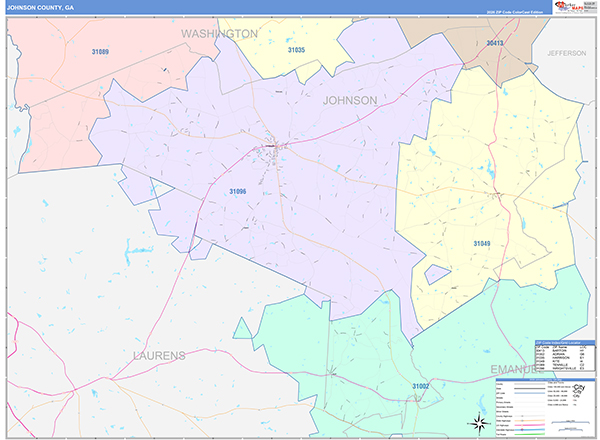 Johnson County, GA Zip Code Map
