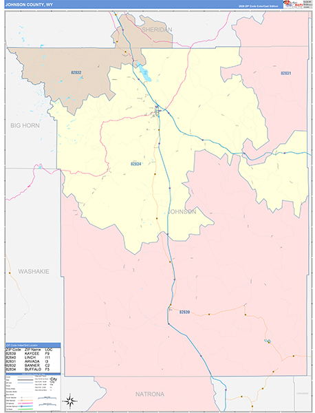 Johnson County, WY Zip Code Map