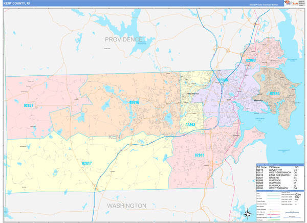 Kent County Digital Map Color Cast Style