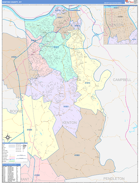 Kenton County, KY Zip Code Map