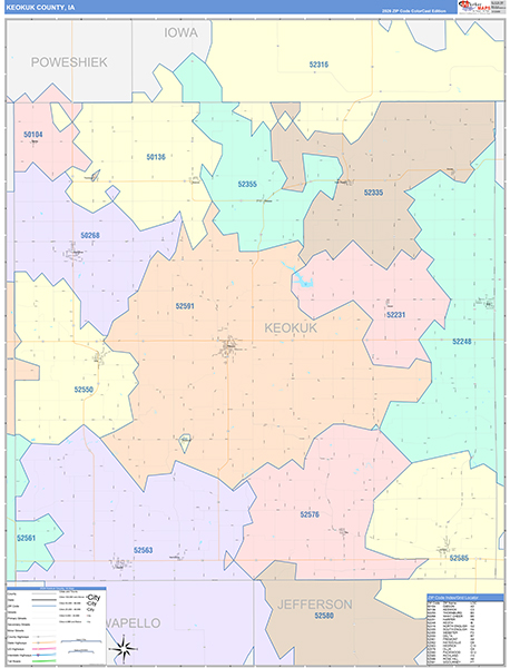 Keokuk County, IA Wall Map