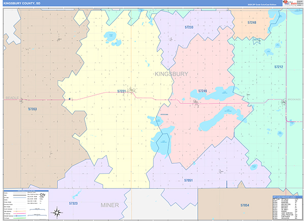 Kingsbury County, SD Zip Code Map