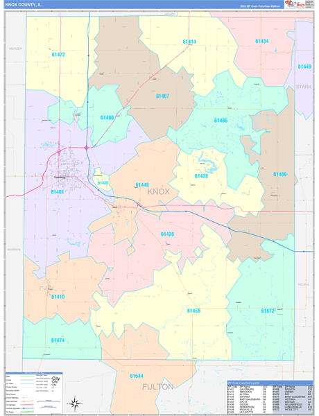 Knox County, IL Zip Code Map
