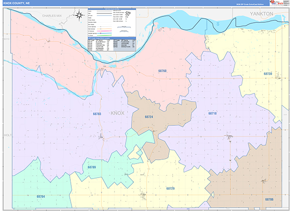 Knox County, NE Zip Code Map