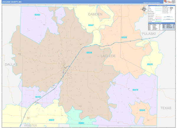 Laclede County Digital Map Color Cast Style