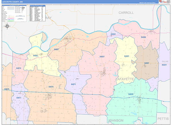 Lafayette County, MO Wall Map