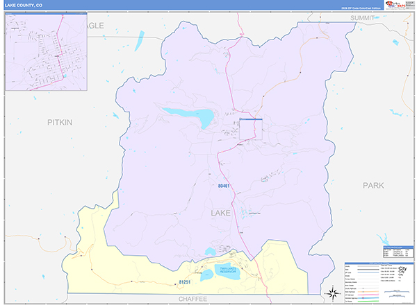 Lake County, CO Zip Code Map