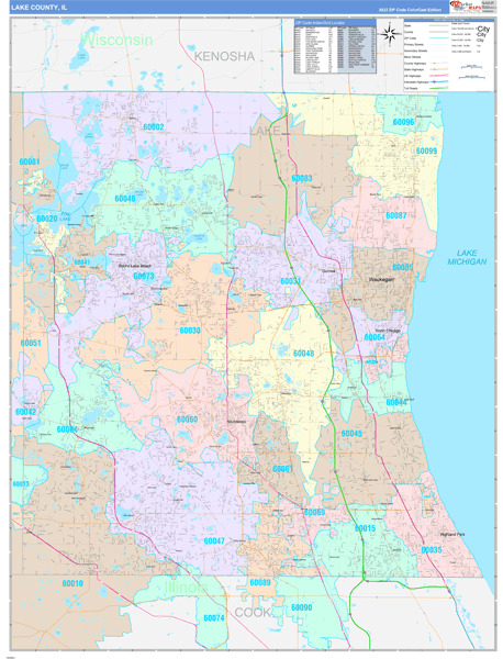 Lake County Digital Map Color Cast Style