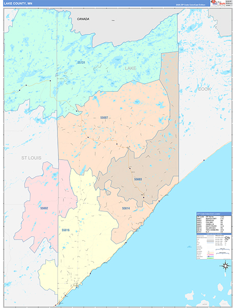 Lake County, MN Zip Code Map