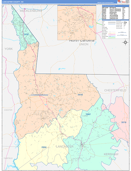 Lancaster County, SC Zip Code Map