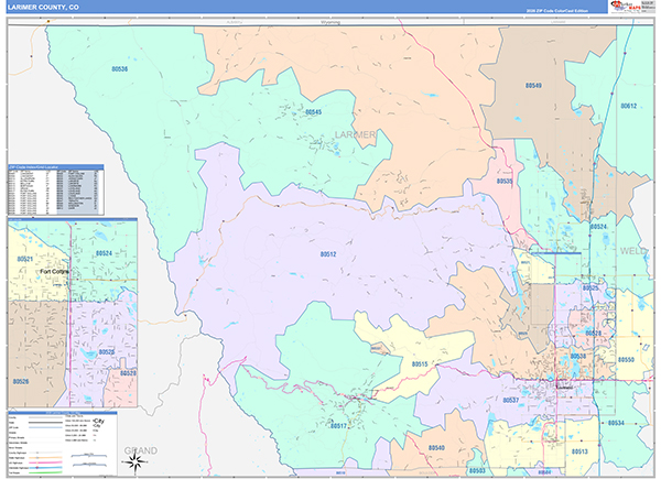 Larimer County, CO Zip Code Map
