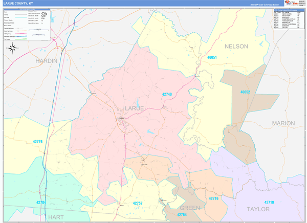Larue County Digital Map Color Cast Style