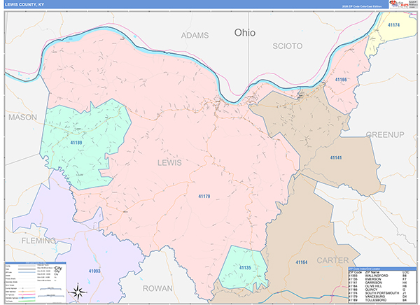 Lewis County, KY Wall Map