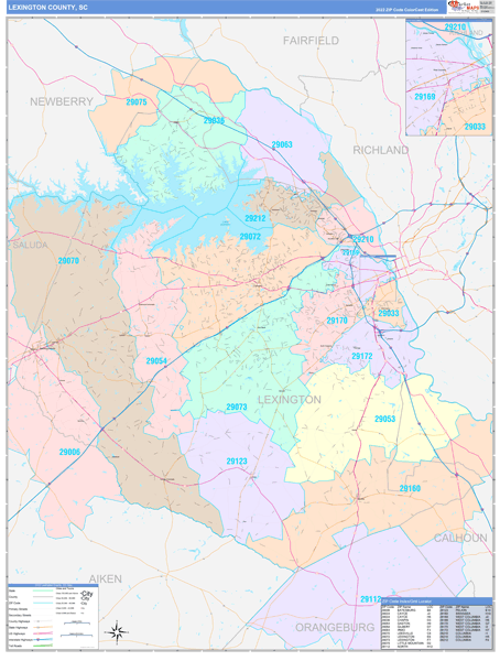 Lexington County, SC Wall Map