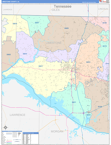 Limestone County, AL Zip Code Map