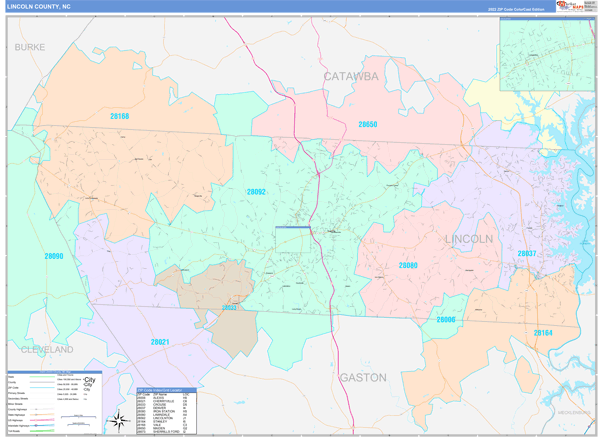 Lincoln County, NC Zip Code Map